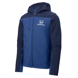 Honda Hooded Softshell Jacket — Officially Licensed Water-Resistant Bonded Shell