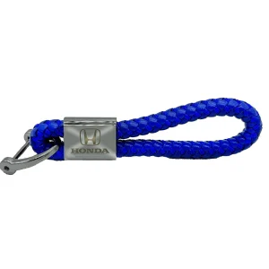 Honda Blue Leather Rope Keychain