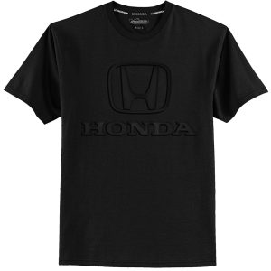 Honda Black Embossed Logo Tee — Officially Licensed Classic-Fit