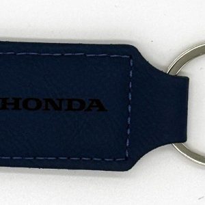 Honda Blue Embossed Leather Keyring