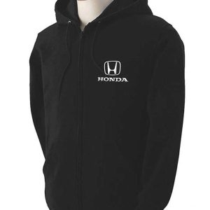 Honda Black Full-Zip Hooded Sweatshirt — Officially Licensed